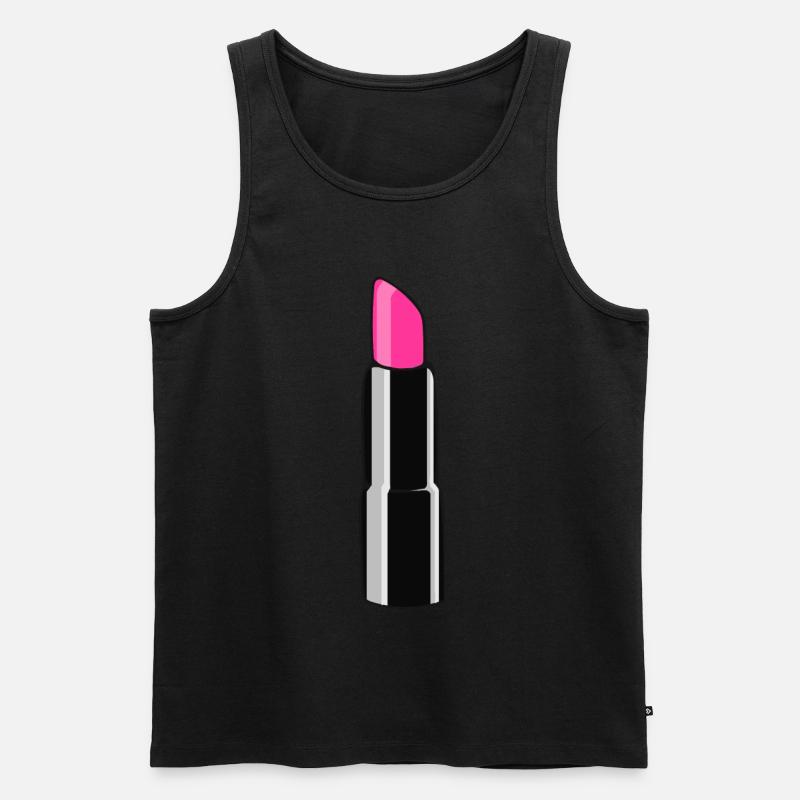 Lippenstift - Männer Premium Bio Tank Top - Schwarz