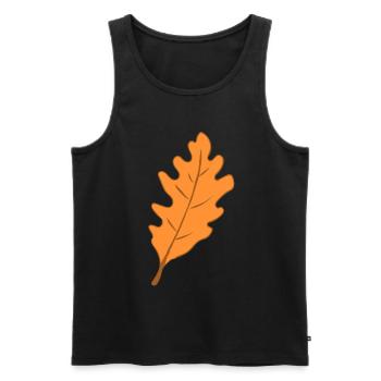 Eiche - Blatt - Herbst - Männer Premium Bio Tank Top - Schwarz - Vorne - AI Model Male 178 light (178cm)