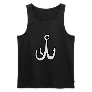 fishing hook - Men's Premium Organic Tank Top - black - Front - AI Model Male 178 light (178cm)