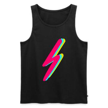 Blitz - Männer Premium Bio Tank Top - Schwarz - Vorne - AI Model Male 178 light (178cm)