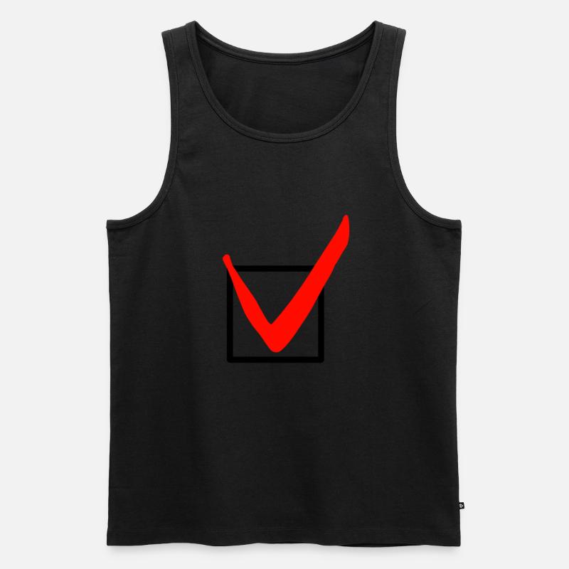 Häkchen - Männer Premium Bio Tank Top - Schwarz