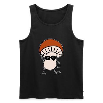 Pilz - Männer Premium Bio Tank Top - Schwarz - Vorne - Michal (187cm)