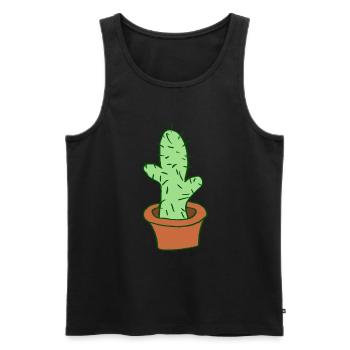Kaktus - Männer Premium Bio Tank Top - Schwarz - Vorne - Michal (187cm)