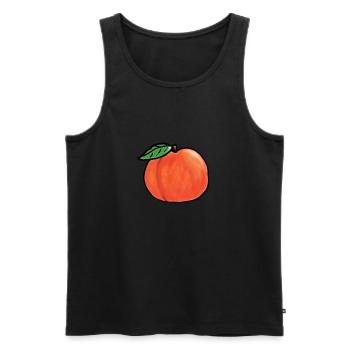 Pfirsich - Männer Premium Bio Tank Top - Schwarz - Vorne - AI Model Male 178 light (178cm)