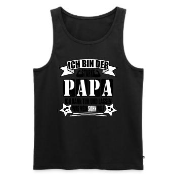 Ich bin der starke Papa - Männer Premium Bio Tank Top - Schwarz - Vorne - AI Model Male 178 light (178cm)