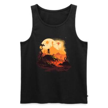 extraterrestre sombre - Débardeur bio Premium Homme - noir - Devant - AI Model Male 178 light (178cm)
