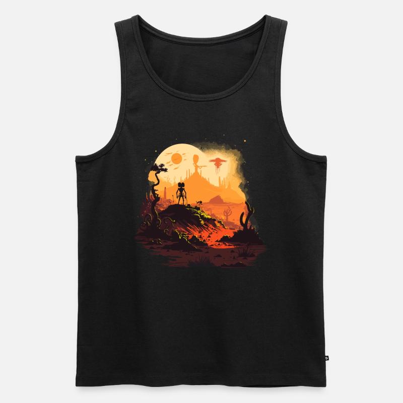 Alien Dark - Männer Premium Bio Tank Top - Schwarz