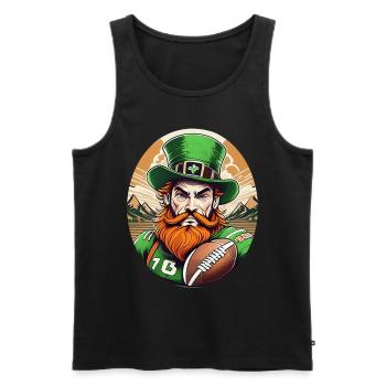 St. Patrick’s Day Shamrock Football américain - Débardeur bio Premium Homme - noir - Devant - Michal (187cm)