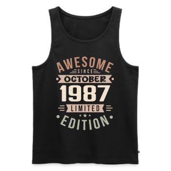 Legend Since October 1987 Birthday October 1987 - Men's Premium Organic Tank Top - black - Front - AI Model Male 178 light (178cm)