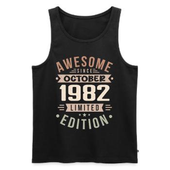 Legend Since October 1982 Birthday October 1982 - Men's Premium Organic Tank Top - black - Front - Michal (187cm)