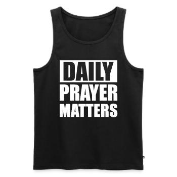 daily prayers matter - Men's Premium Organic Tank Top - black - Front - AI Model Male 178 light (178cm)