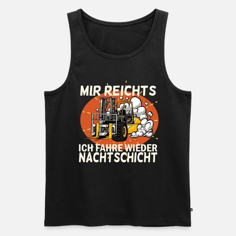 Staplerfahrer Nachtschicht Stapler Geschenk - Männer Premium Bio Tank Top - Schwarz