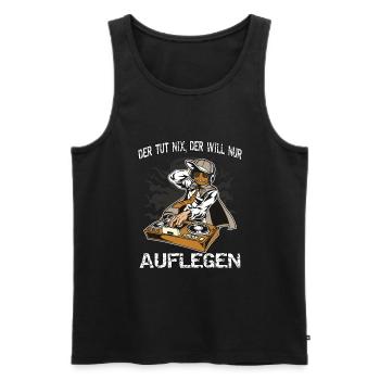 Der DJ macht Techno Musik in der Disco - Männer Premium Bio Tank Top - Schwarz - Vorne - Michal (187cm)
