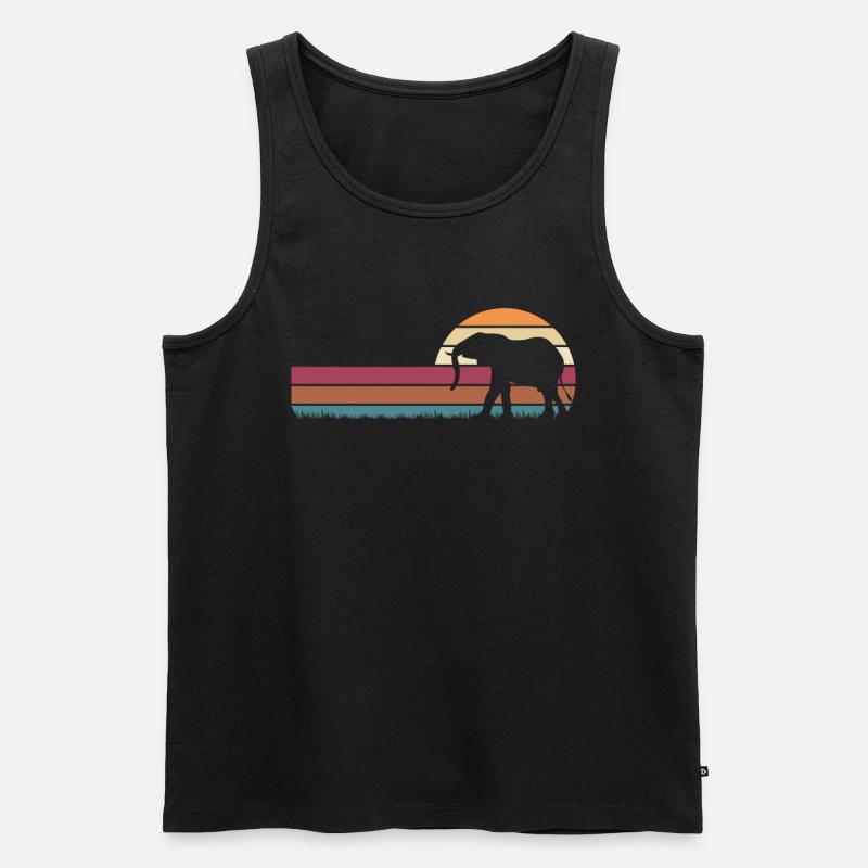 Elefant - Männer Premium Bio Tank Top - Schwarz