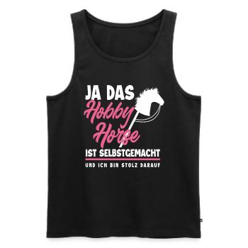 Hobby Horse Steckenpferd Reiten - Männer Premium Bio Tank Top - Schwarz - Vorne - Michal (187cm)