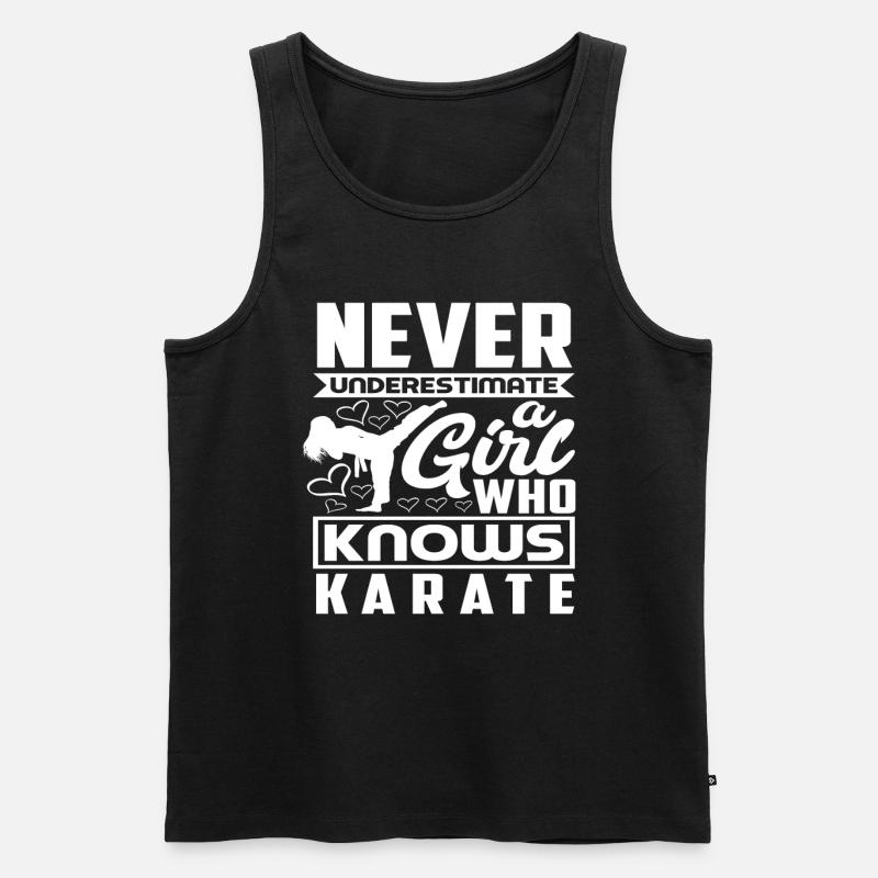 Karate Mädchen Geschenk - Männer Premium Bio Tank Top - Schwarz
