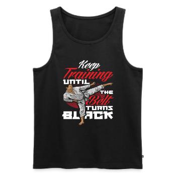 Karate Kampfsport Training - Männer Premium Bio Tank Top - Schwarz - Vorne - AI Model Male 178 light (178cm)