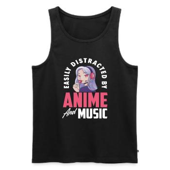 Anime Music Girls Girls - Men's Premium Organic Tank Top - black - Front - Michal (187cm)