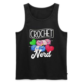 Funny crochet - Men's Premium Organic Tank Top - black - Front - Michal (187cm)