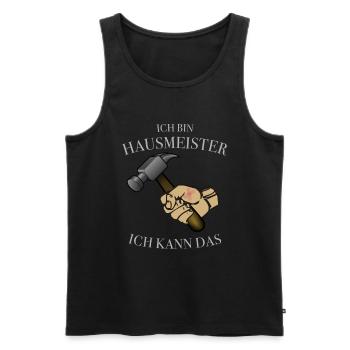 lustiger Spruch vom Hausmeister Facility Manager - Männer Premium Bio Tank Top - Schwarz - Vorne - AI Model Male 178 light (178cm)