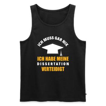 Doktortitel Dissertation Promotion Geschenk - Männer Premium Bio Tank Top - Schwarz - Vorne - Michal (187cm)