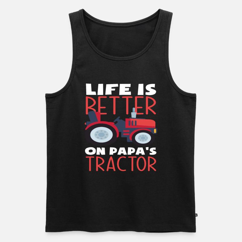 Bauer Lokaler Bio Bauer - Männer Premium Bio Tank Top - Schwarz