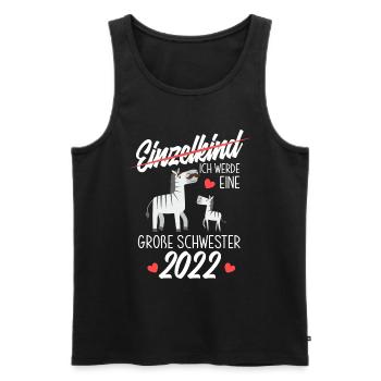 Zebras Ich Werde Große Schwester 2022 - Männer Premium Bio Tank Top - Schwarz - Vorne - Michal (187cm)