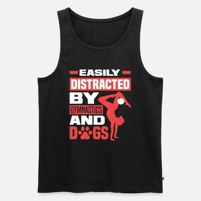 Turnen Hunde - Männer Premium Bio Tank Top - Schwarz