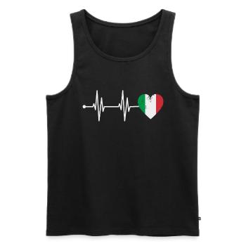 Italie Love Heartbeat ECG Racines Italiens - Débardeur bio Premium Homme - noir - Devant - Michal (187cm)