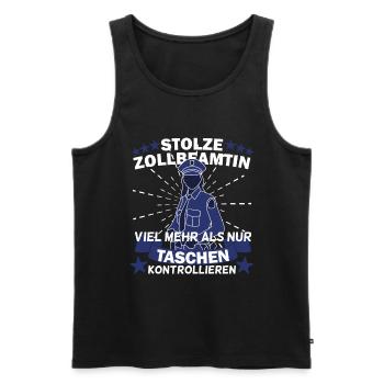 Zollbeamtin Zoll Kontrolle Sicherheit Geschenk - Männer Premium Bio Tank Top - Schwarz - Vorne - Michal (187cm)