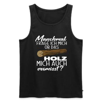 Holz Waldarbeit Tischler Schreiner Förster - Männer Premium Bio Tank Top - Schwarz - Vorne - Michal (187cm)