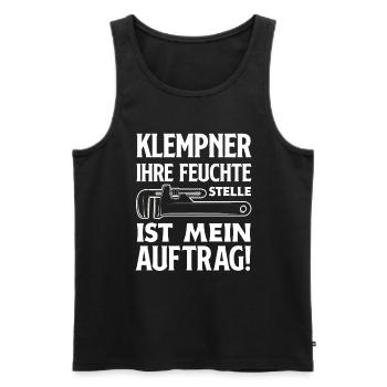 Klempner Versauter Spruch Handwerk - Männer Premium Bio Tank Top - Schwarz - Vorne - AI Model Male 178 light (178cm)
