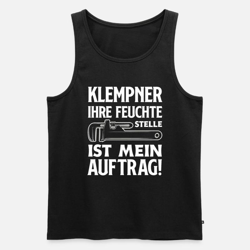 Klempner Versauter Spruch Handwerk - Männer Premium Bio Tank Top - Schwarz