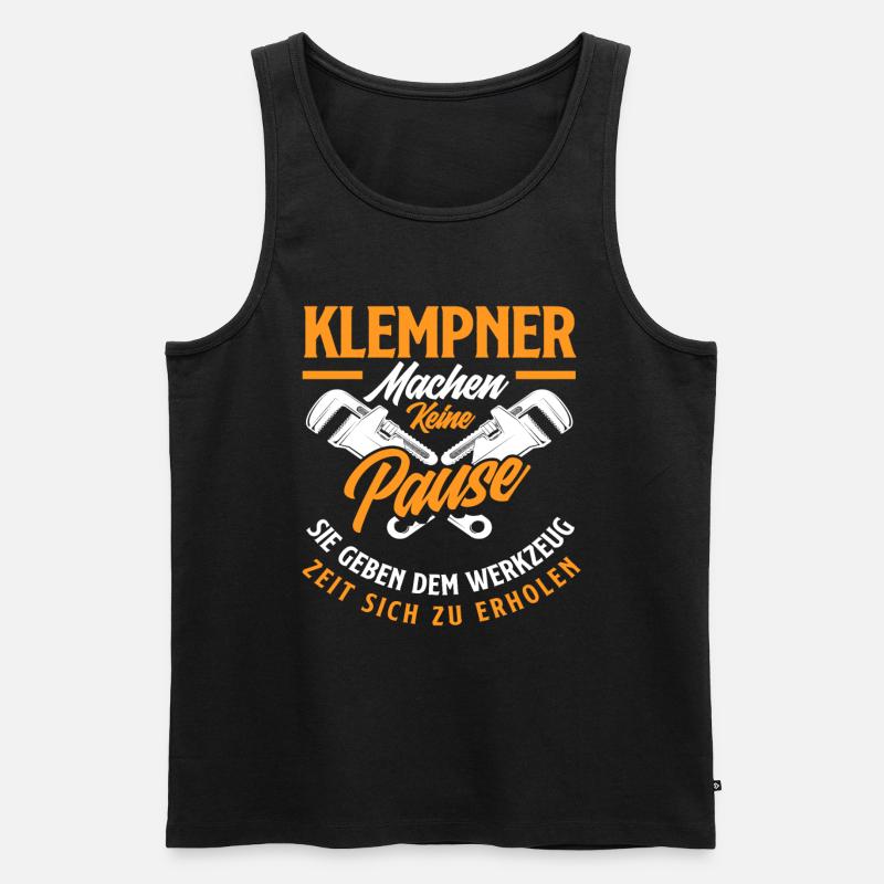 Klempner Machen Keine Pause - Männer Premium Bio Tank Top - Schwarz