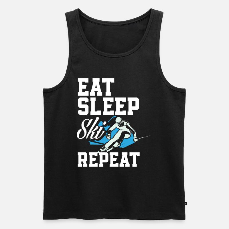 Ski - Männer Premium Bio Tank Top - Schwarz