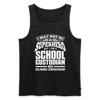 School Janitor Superhero - Men's Premium Organic Tank Top - black - Front - Michal (187cm)