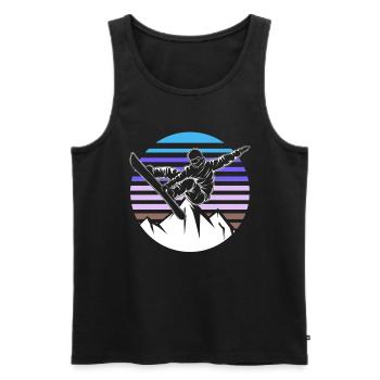 Retro Snowboard Snowboarder - Men's Premium Organic Tank Top - black - Front - Michal (187cm)
