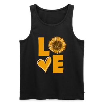 Sunflower Love - Men's Premium Organic Tank Top - black - Front - Michal (187cm)