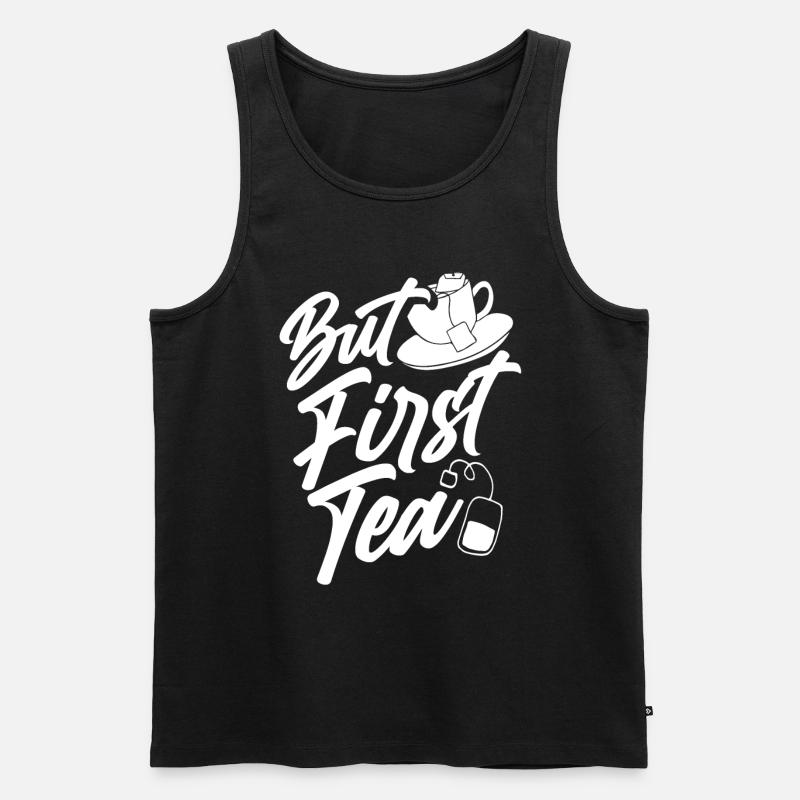 Erstmal Tee Trinken - Männer Premium Bio Tank Top - Schwarz