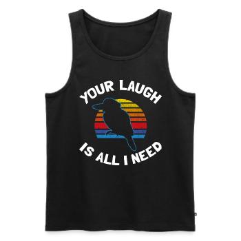 Kookaburra Design und Lachender Vogel - Männer Premium Bio Tank Top - Schwarz - Vorne - AI Model Male 178 light (178cm)