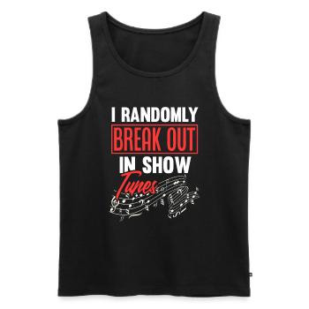 Musique de théâtre Citation Cadeau - Débardeur bio Premium Homme - noir - Devant - Michal (187cm)