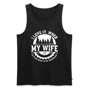 I love my wife workshop craftsman - Men's Premium Organic Tank Top - black - Front - Michal (187cm)