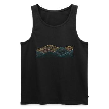 Berg, Japanische Kunst Mountain, Art japonais - Débardeur bio Premium Homme - noir - Devant - Michal (187cm)
