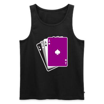 Asexuell Karten Flagge - Männer Premium Bio Tank Top - Schwarz - Vorne - Michal (187cm)