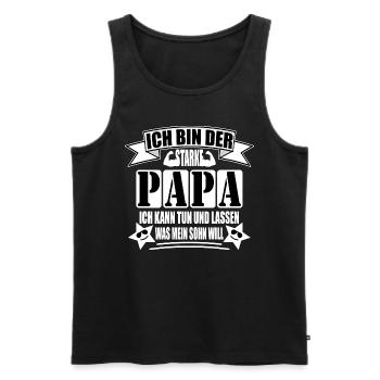 Ich bin der starke Papa - Männer Premium Bio Tank Top - Schwarz - Vorne - AI Model Male 178 light (178cm)