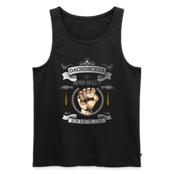 Dachdecker lustiger Spruch Zimmermann - Männer Premium Bio Tank Top - Schwarz - Vorne - Michal (187cm)