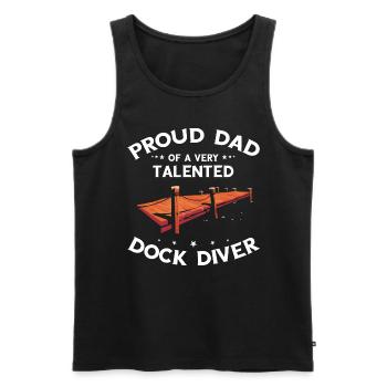 Dock Diving Design for Dog Jumping and Dock Dog - Men's Premium Organic Tank Top - black - Front - AI Model Male 178 light (178cm)