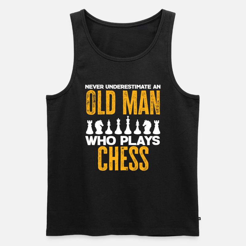 Schach Alter Mann Opa - Männer Premium Bio Tank Top - Schwarz