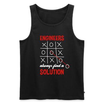 Engineer engineers always find a solution - Men's Premium Organic Tank Top - black - Front - Michal (187cm)