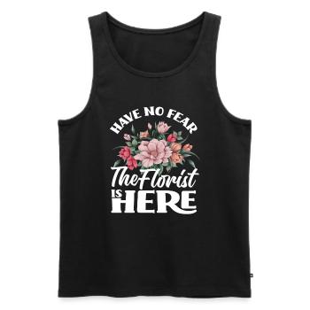 Fleuriste N’ayez pas peur Fleuriste - Débardeur bio Premium Homme - noir - Devant - Michal (187cm)